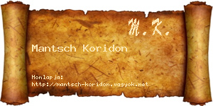 Mantsch Koridon névjegykártya